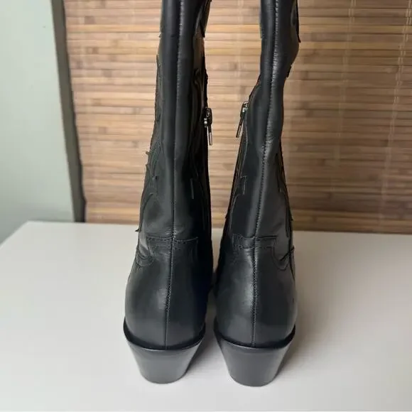 Dolce Vita Samsin Boots in Black Leather 9.5